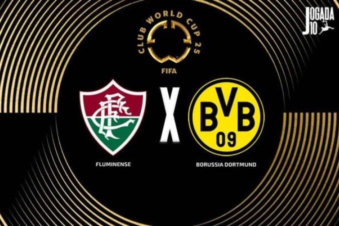 Fluminense e Borussia Dortmund se enfrentam nesta terça-feira, dia 17 de junho, em Nova Jersey -  (crédito: Foto: Arte/Jogada10)