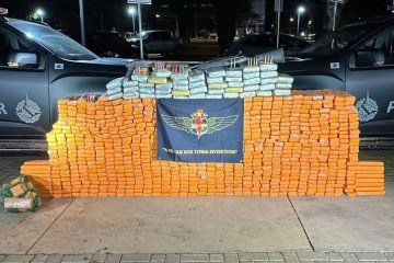 Mais de meia tonelada de maconha foi apreendida em uma casa no Sol Nascente  -  (crédito: Reprodução PMDF)