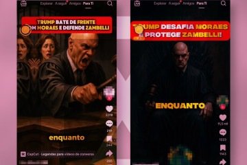 Publicação no TikTok usa imagens manipuladas por inteligência artificial e informações sem provas para sugerir apoio de Trump à deputada condenada pelo STF. -  (crédito: Reprodução/Comprova)