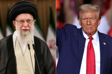 Esta combinação de imagens mostra o líder supremo do Irã, aiatolá Ali Khamenei e o presidente dos Estados Unidos, Donald Trump     -  (crédito: CHARLY TRIBALLEAU, ATTA KENARE/AFP)