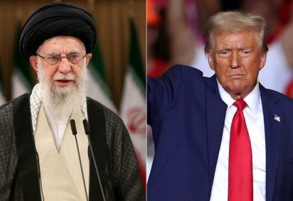 Esta combinação de imagens mostra o líder supremo do Irã, aiatolá Ali Khamenei e o presidente dos Estados Unidos, Donald Trump     -  (crédito: CHARLY TRIBALLEAU, ATTA KENARE/AFP)