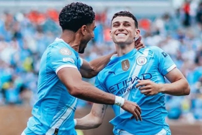 Phil Foden celebra o primeiro gol do Manchester City diante do Wydad - (crédito: Foto: Reprodução Instagram Manchester City) Phil Foden celebra o primeiro gol do Manchester City diante do Wydad - (crédito: Foto: Reprodução Instagram Manchester City)