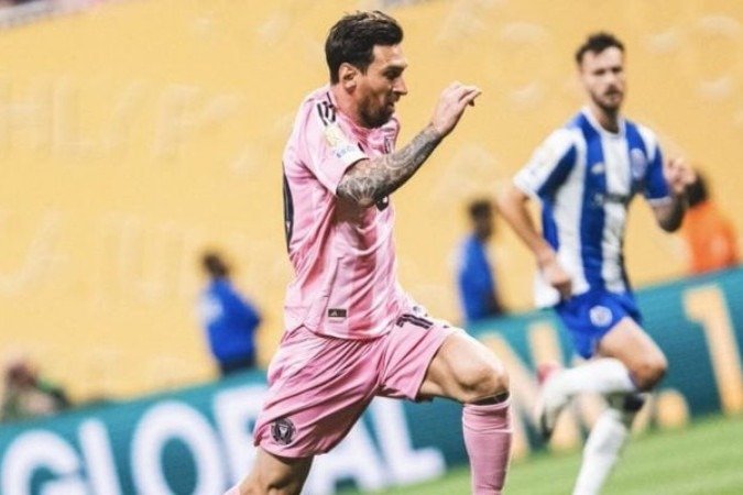 Messi foi eleito o melhor jogador da partida na vitória sobre o Porto - (crédito: Foto: Divulgação/Inter Miami) Messi foi eleito o melhor jogador da partida na vitória sobre o Porto - (crédito: Foto: Divulgação/Inter Miami)