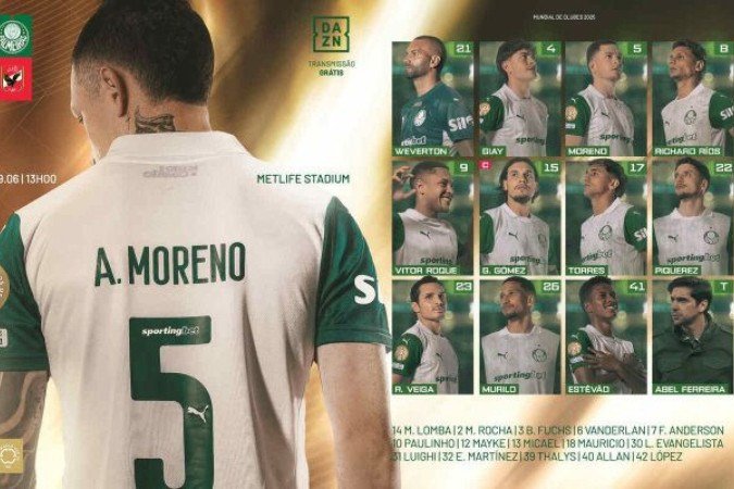 Palmeiras está escalado para encarar o Al-Ahly - (crédito: Foto: Divulgação/Palmeiras) Palmeiras está escalado para encarar o Al-Ahly - (crédito: Foto: Divulgação/Palmeiras)