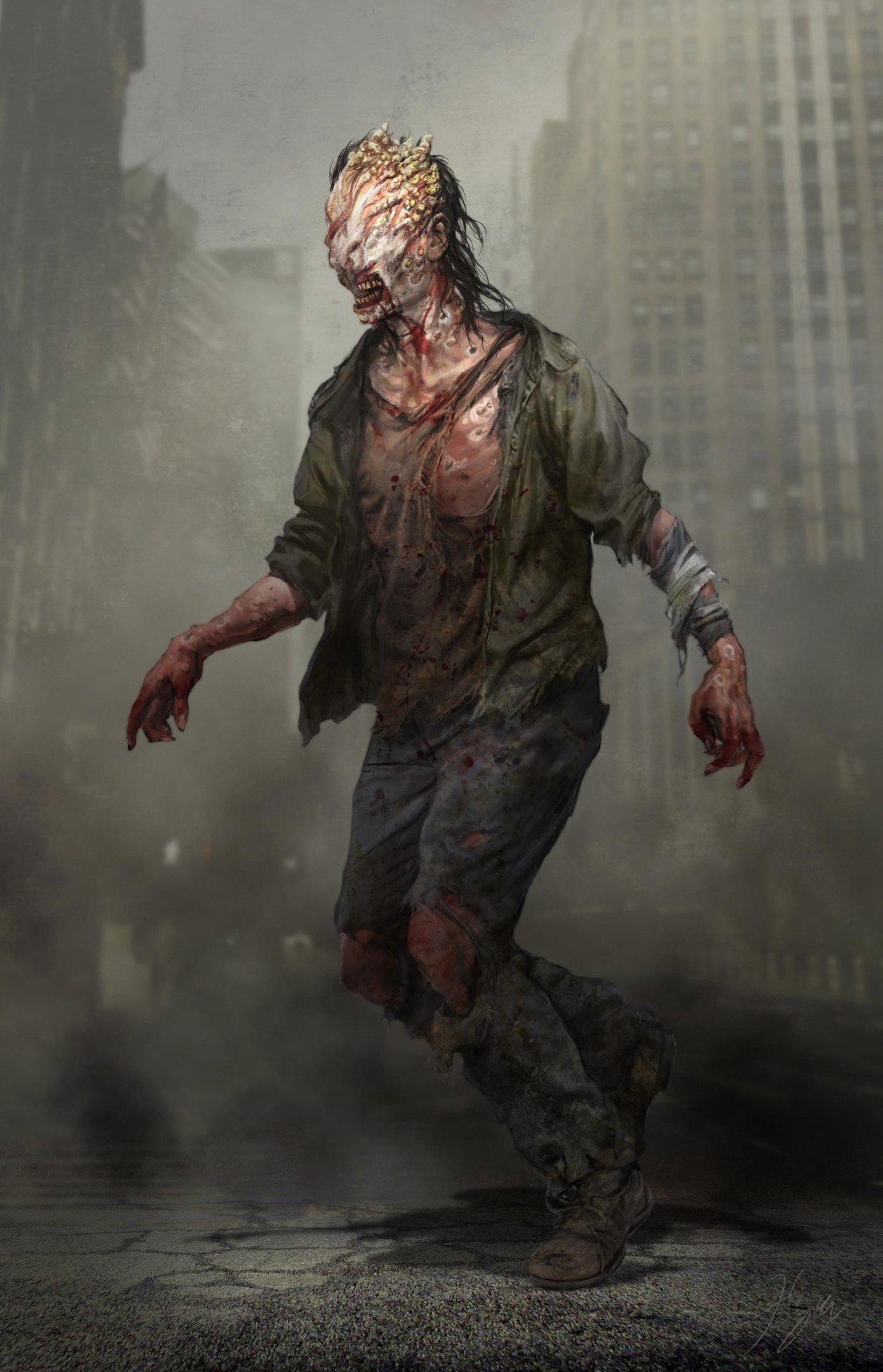 Os infectados de The Last of Us são chamados de estaladores por conta do barulho que eles produzem utilizando a ecolocalização, já que não possuem olhos devido ao fungo.