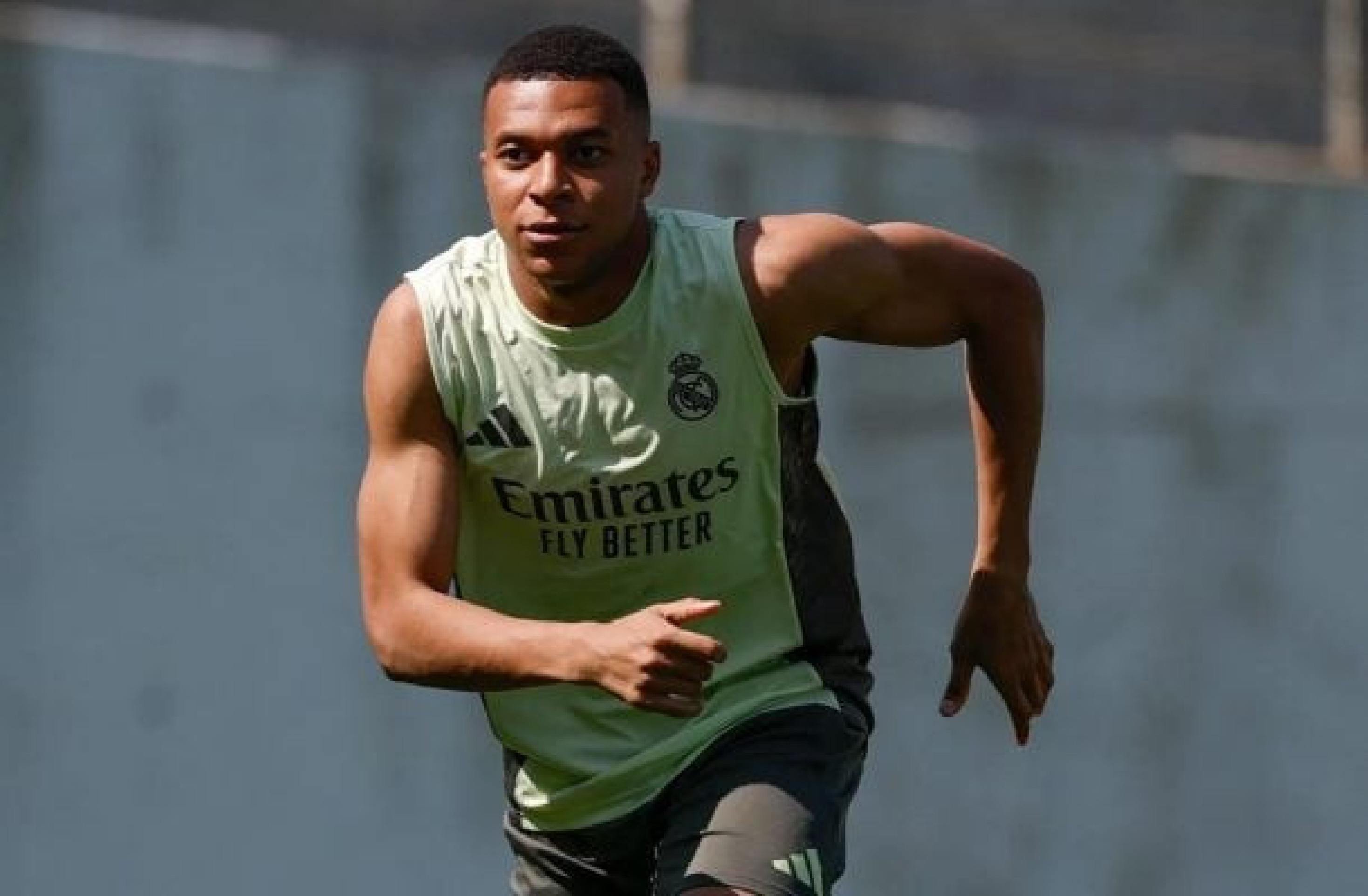 Mbappé durante treinamento do Real Madrid nos Estados Unidos -  (crédito: Foto: Divulgação)