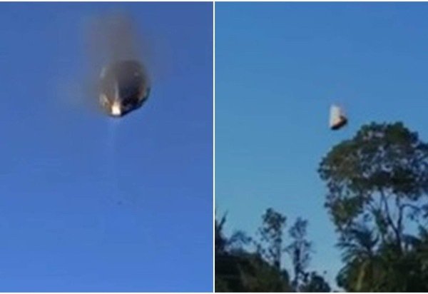 Balão pega fogo durante passeio em Santa Catarina e deixa mortos - (crédito: Reprodução/Redes sociais)