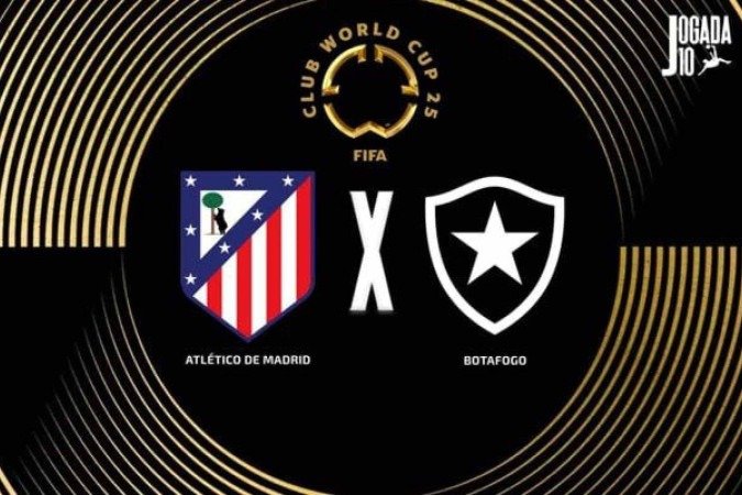 Atlético de Madrid e Botafogo se enfrentam no calor de L.A. - (crédito: Foto: Arte Jogada10) Atlético de Madrid e Botafogo se enfrentam no calor de L.A. - (crédito: Foto: Arte Jogada10)