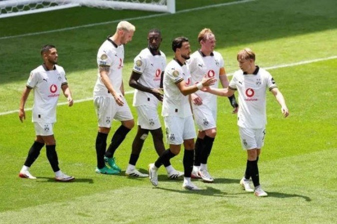 Borussia sofre contra time sul-africano, mas vence a primeira no Mundial - (crédito: Foto: Divulgação/FIFA) Borussia sofre contra time sul-africano, mas vence a primeira no Mundial - (crédito: Foto: Divulgação/FIFA)