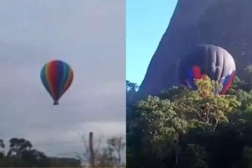 Balão com sete pessoas faz pouso em mata fechada no Espírito Santo -  (crédito: Reprodução/Redes sociais)