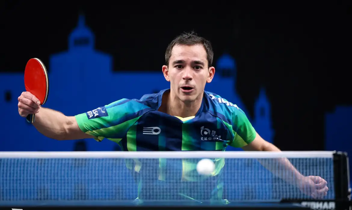 Na decisão do simples, Calderano venceu o francês Félix Lebrun, atual número 7 do mundo - (crédito: WTT divulgação) Na decisão do simples, Calderano venceu o francês Félix Lebrun, atual número 7 do mundo - (crédito: WTT divulgação)