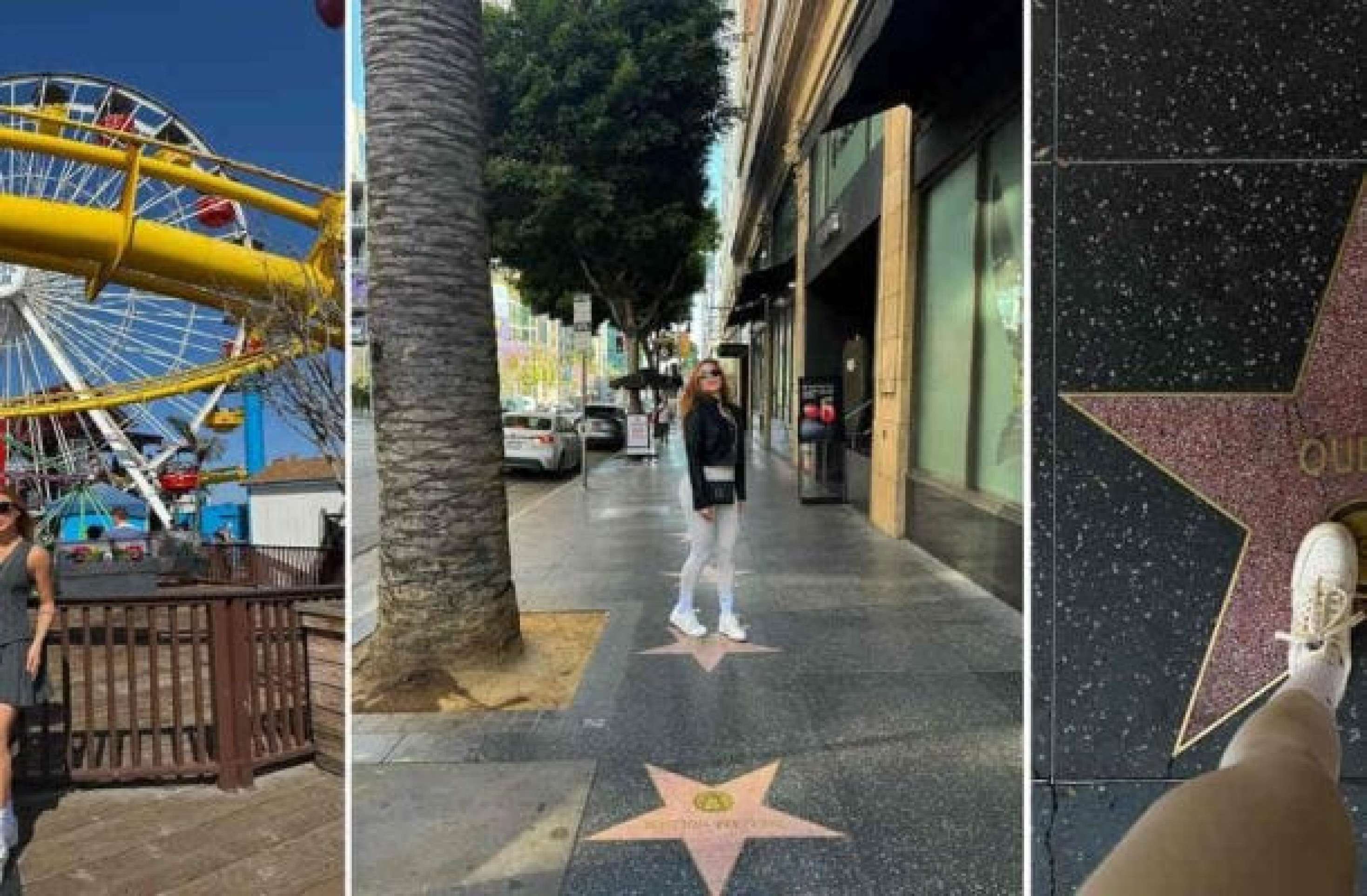 Antes de partida contra o Atlético de Madrid, namorada de Igor Jesus passeia em Hollywood