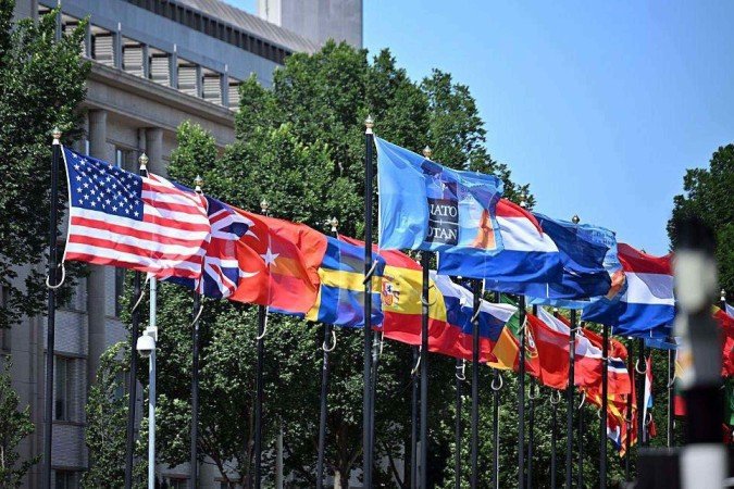 Secretário-geral da Otan, Mark Rutte, disse que essa cúpula foi planejada em torno de Trump - (crédito: Andrew Harnik/Getty Images) Secretário-geral da Otan, Mark Rutte, disse que essa cúpula foi planejada em torno de Trump - (crédito: Andrew Harnik/Getty Images)