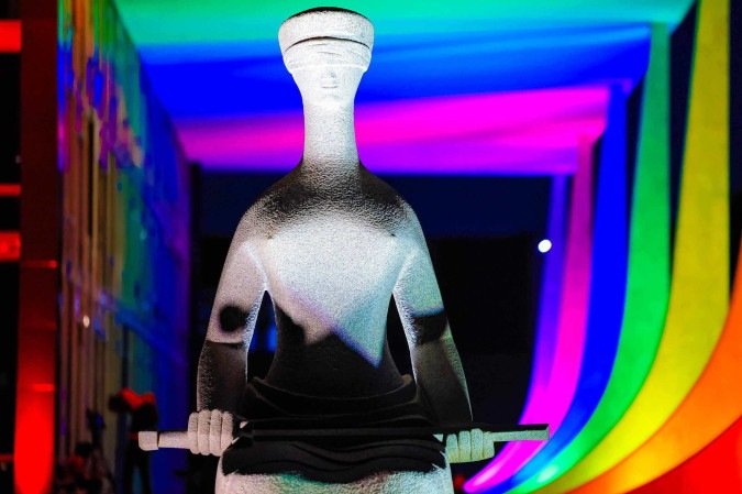 O prédio recebeu a iluminação em homenagem ao mês do Orgulho LGBTQIAPN+ -  (crédito: Foto: Fellipe Sampaio /STF)