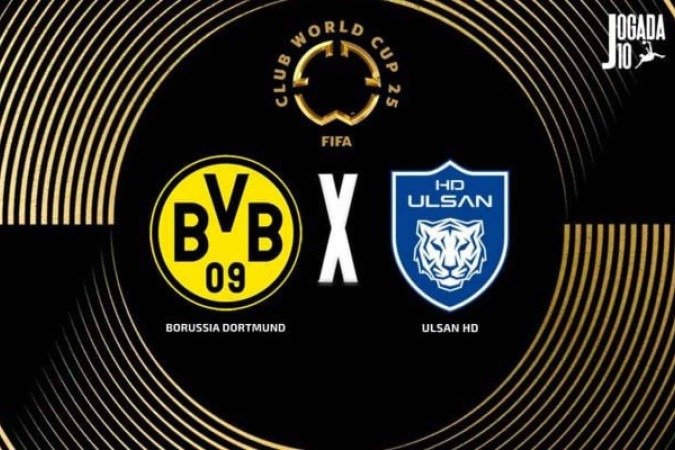 Dortmund precisa vencer o já eliminado Ulsan para avançar em primeiro - (crédito: Arte: Jogada10) Dortmund precisa vencer o já eliminado Ulsan para avançar em primeiro - (crédito: Arte: Jogada10)