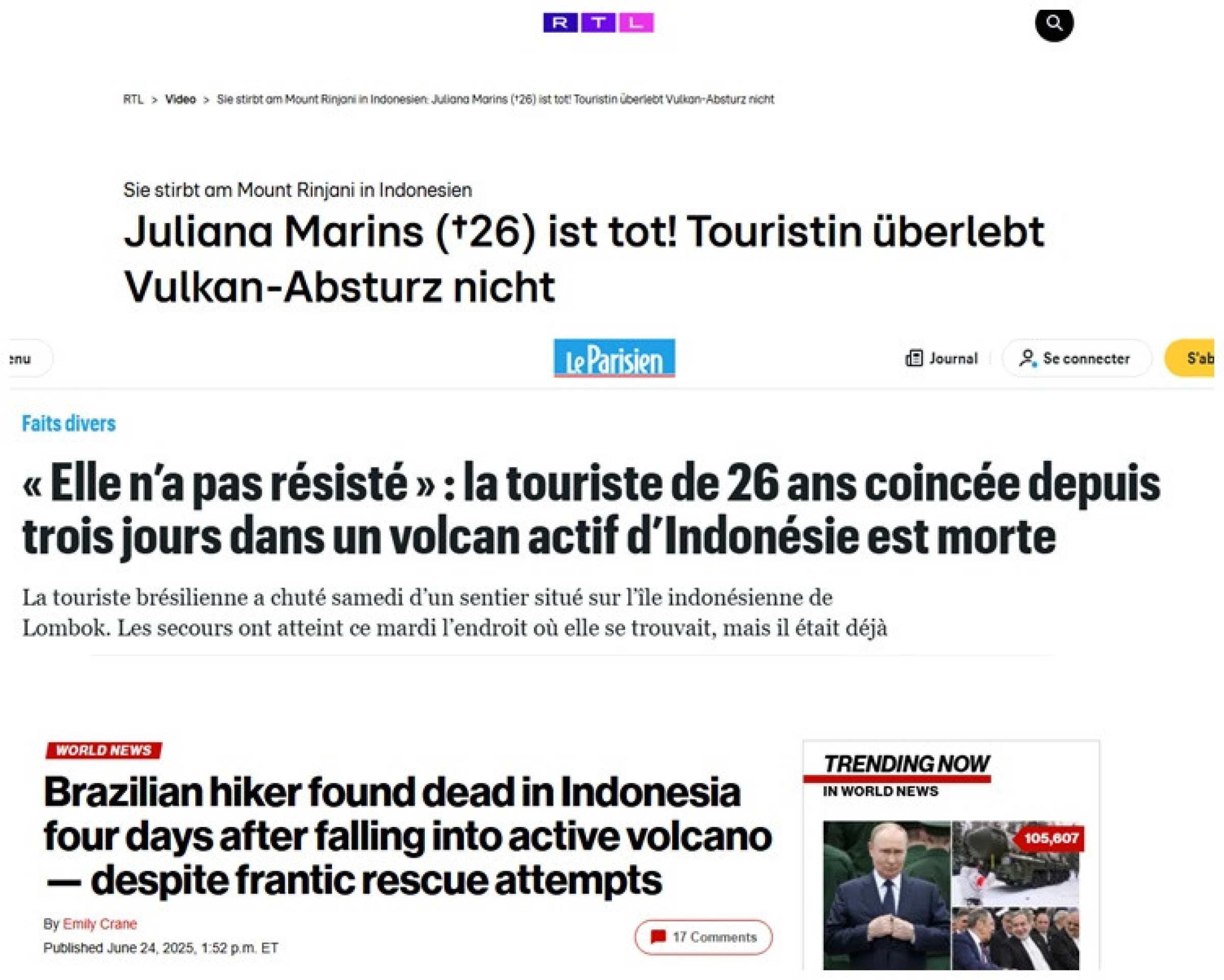 Imprensa internacional repercute morte de brasileira na Indonésia