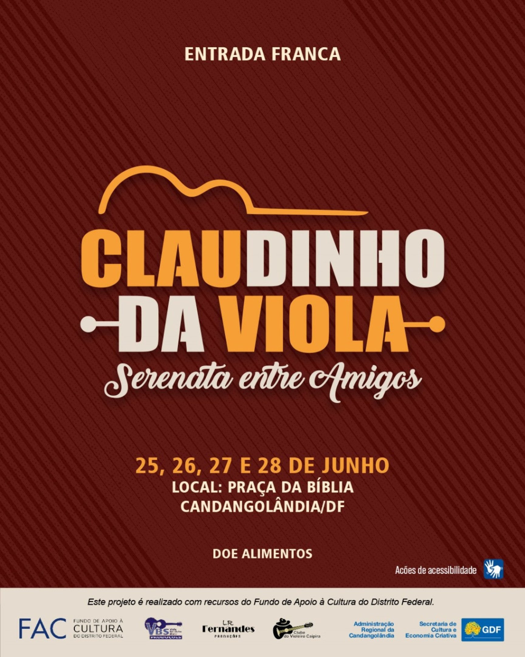 Candangolândia recebe projeto 'Claudinho da Viola — Serenata entre Amigos'