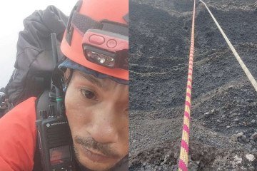 Publicação feita por Agam durante resgate de Juliana na Indonésia -  (crédito: Reprodção/Instagram (@agam_rinjani))