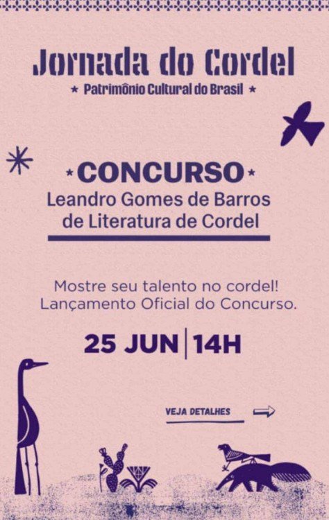 Cartaz de divulgação do Concurso Nacional Leandro Gomes de Barros de Literatura de Cordel -  (crédito: Divulgação)