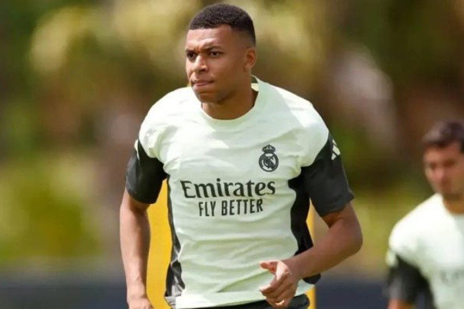 Mbappé durante treinamento do Real Madrid nos Estados Unidos - (crédito: Foto: Divulgação) Mbappé durante treinamento do Real Madrid nos Estados Unidos - (crédito: Foto: Divulgação)