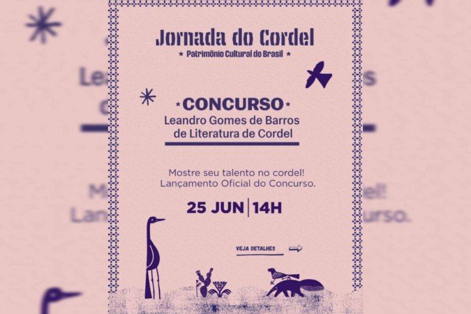 Cartaz de divulgação do Concurso Nacional Leandro Gomes de Barros de Literatura de Cordel -  (crédito: Divulgação)