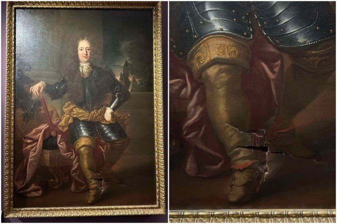 Turista rasga quadro de 300 anos ao tentar tirar foto em museu