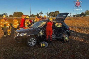 A vítima também se queixava de dores na região do abdômen -  (crédito: Divulgação/CBMDF)