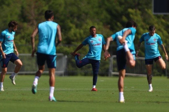 Flamengo treinou neste sábado -  (crédito: Foto: Gilvan de Souza/Flamengo)