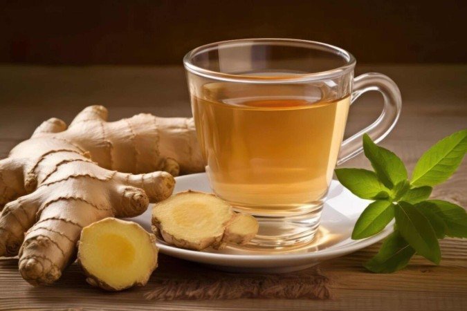 Chá verde com gengibre (Imagem: Creative World By Zain | Shutterstock) - (crédito: EdiCase) Chá verde com gengibre (Imagem: Creative World By Zain | Shutterstock) - (crédito: EdiCase)