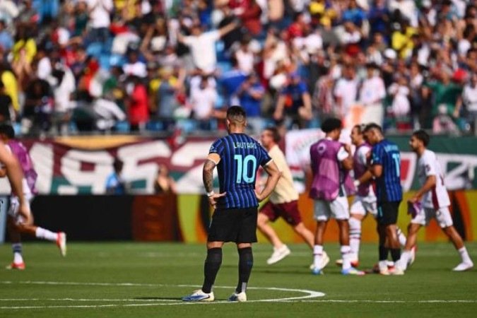 Lautaro Martínez na derrota da Inter de Milão para o Fluminense -  (crédito: Foto: Divulgação/Inter de Milão)