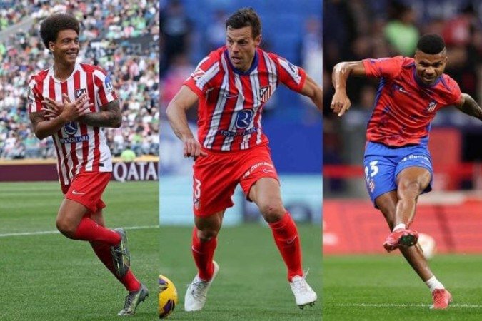 Witsel, Azpilicueta e Reinildo (da esq. para a dir.) se despedem do Atlético de Madrid - (crédito: Fotos: Buda Mendes/Getty Images, Judit Cartiel/Getty Images e Florencia Tan Jun/Getty Images) Witsel, Azpilicueta e Reinildo (da esq. para a dir.) se despedem do Atlético de Madrid - (crédito: Fotos: Buda Mendes/Getty Images, Judit Cartiel/Getty Images e Florencia Tan Jun/Getty Images)