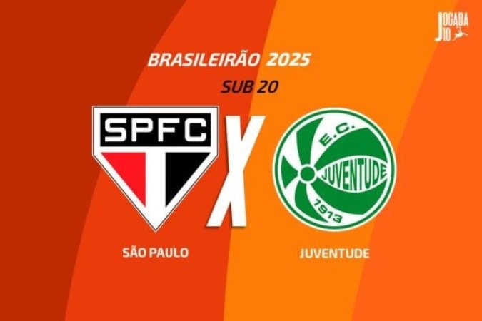 São Paulo e Juventude fazem duelo direto no Brasileiro Sub-20  -  (crédito:  Foto: Arte/Jogada10)