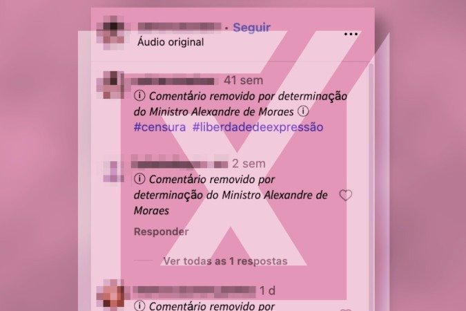 Falsas notificações usam ironia para insinuar censura do ministro do Supremo Tribunal Federal -  (crédito: Reprodução/Comrpova)