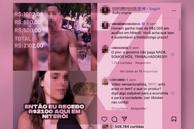 Um vídeo compartilhado por uma influenciadora no Instagram contém informações distorcidas sobre benefícios sociais -  (crédito: Reprodução/Comprova)