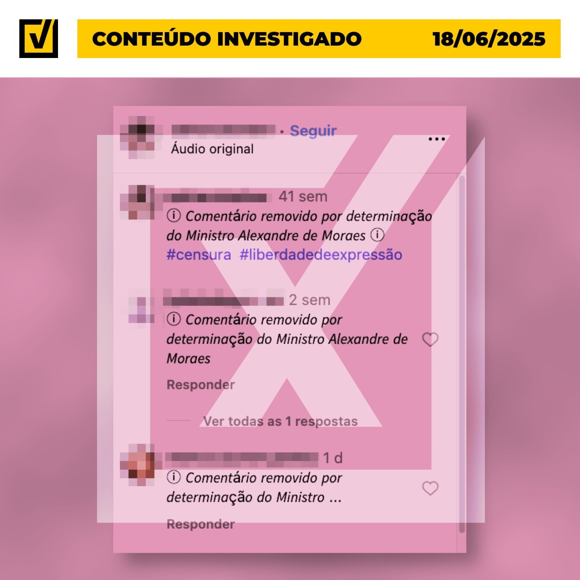 Falsas notificações usam ironia para insinuar censura do ministro do Supremo Tribunal Federal - (crédito: Reprodução/Comrpova) Falsas notificações usam ironia para insinuar censura do ministro do Supremo Tribunal Federal - (crédito: Reprodução/Comrpova)
