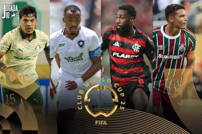 Brasileiros são alvos de pesquisas dos fãs de futebol no Mundial de Clubes -  (crédito: Fotos: Cesar Greco/Palmeiras / Vitor Silva/Botafogo / Gilvan de Souza/Flamengo / Lucas Merçon/Fluminense)