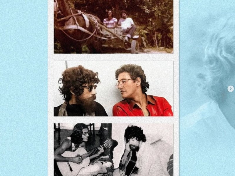 Raul Seixas e Claúdio Roberto -  (crédito: Reprodução/Instagram/@raulseixasnaweb)