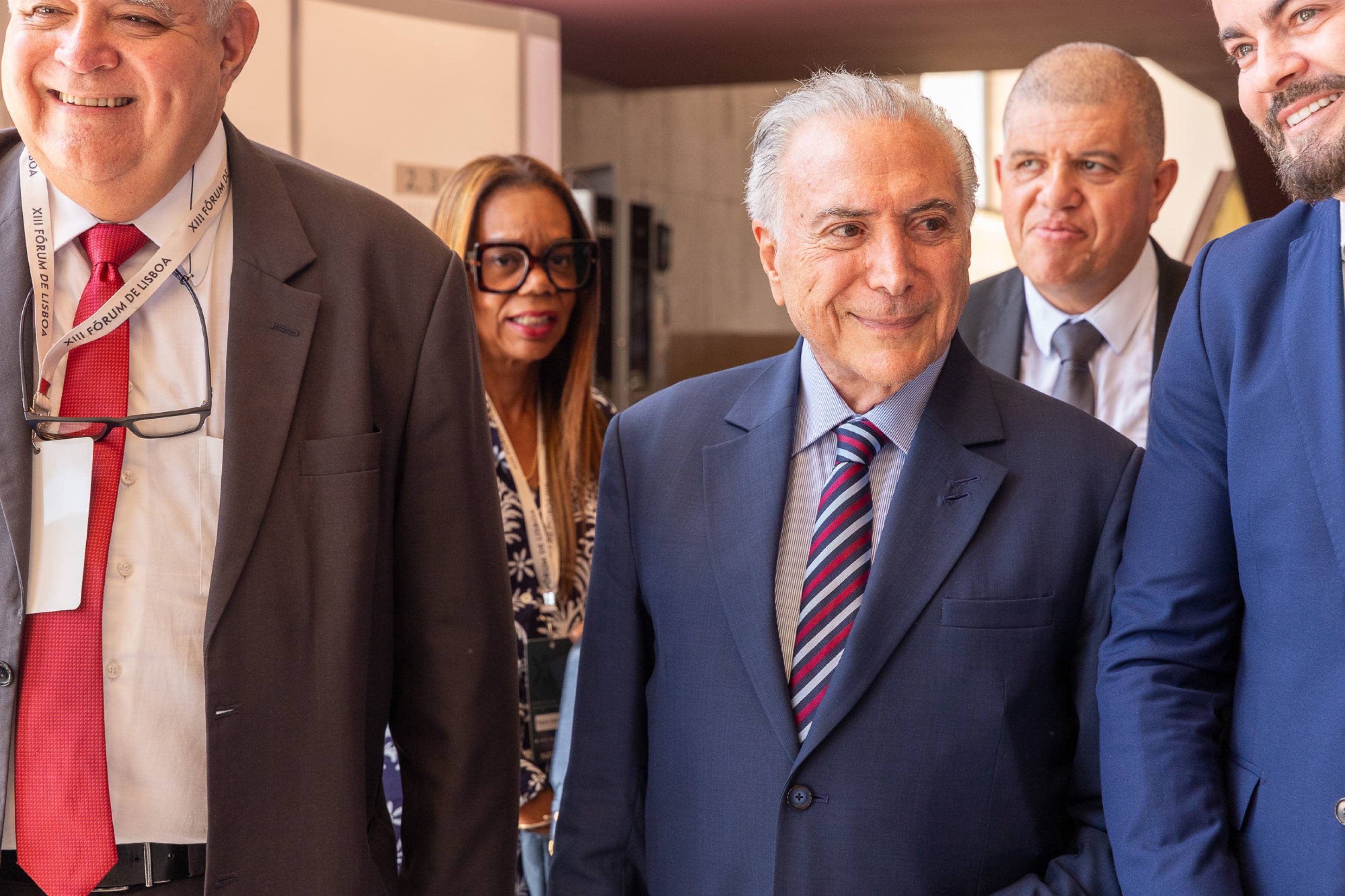  02/07/2025. Fórum de Lisboa' Na Foto Ex Presidente Michel Temer -  (crédito:  Mariana Campos/CB/D.A Press)