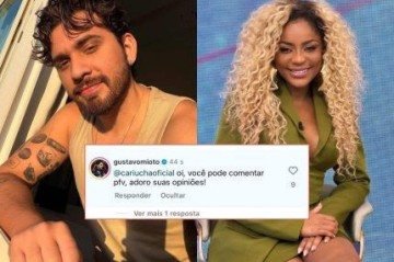Cariucha leva alfinetada de Gustavo Mioto - (crédito: Reprodução Instagram) Cariucha leva alfinetada de Gustavo Mioto - (crédito: Reprodução Instagram)