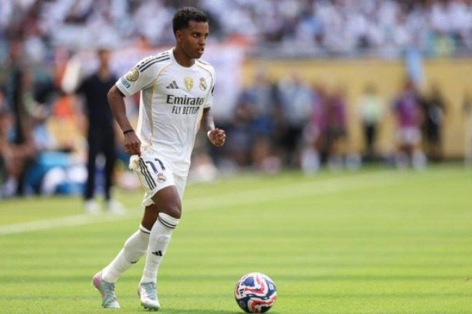 Rodrygo em ação com a camisa do Real Madrid - (crédito: Foto: Megan Briggs/Getty Images) Rodrygo em ação com a camisa do Real Madrid - (crédito: Foto: Megan Briggs/Getty Images)