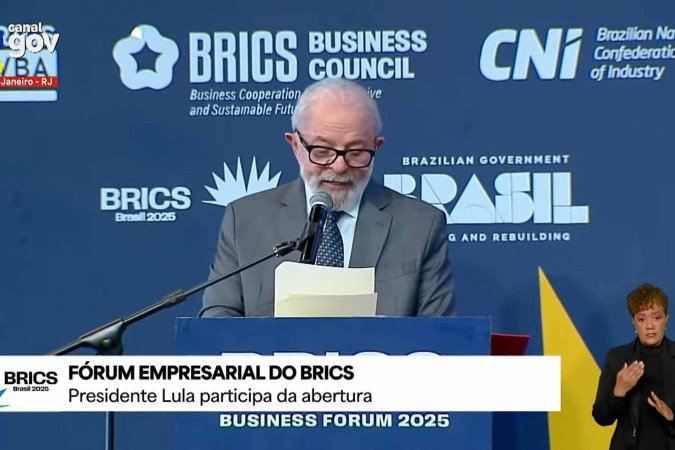 Lula participa de cerimonia de abertura do Fórum Empresarial dos Brics - (crédito: Reprodução Youtube) Lula participa de cerimonia de abertura do Fórum Empresarial dos Brics - (crédito: Reprodução Youtube)