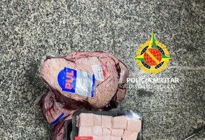 Entre os produtos furtados, estavam vários cortes de picanha -  (crédito: PMDF)