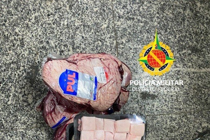 Entre os produtos furtados, estavam vários cortes de picanha -  (crédito: PMDF)