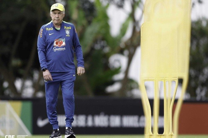 Ancelotti comanda a Seleção em 4 e 9 de setembro, contra Chile e Bolívia -  (crédito: Rafael Ribeiro/CBF)
