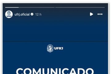 O comunicado foi compartilhado por stories no perfil oficial da UFRJ: @ufrj.oficial