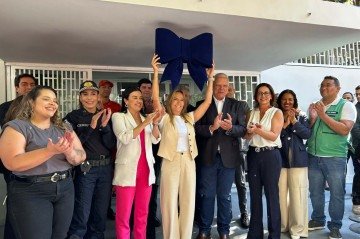 Durante a inauguração, Celina destacou a satisfação em poder inaugurar um espaço que irá auxiliar mulheres em situação de violência. -  (crédito: Roberta Leite)