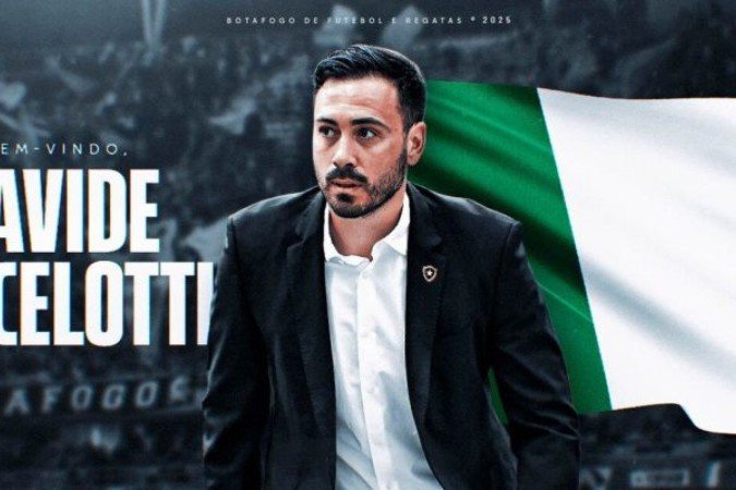 Davide Ancelotti era auxiliar do pai e terá a a oportunidade de comandar o Botafogo -  (crédito: Foto: Divulgação/Botafogo)