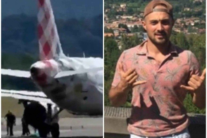 Um homem, identificado como Andrea Russo, morreu após ser sugado pela turbina de uma avião que taxiava no local - (crédito: Reprodução/X/@Corriere Della Sera - Reprodução/redes sociais/Corriere Della Sera) Um homem, identificado como Andrea Russo, morreu após ser sugado pela turbina de uma avião que taxiava no local - (crédito: Reprodução/X/@Corriere Della Sera - Reprodução/redes sociais/Corriere Della Sera)