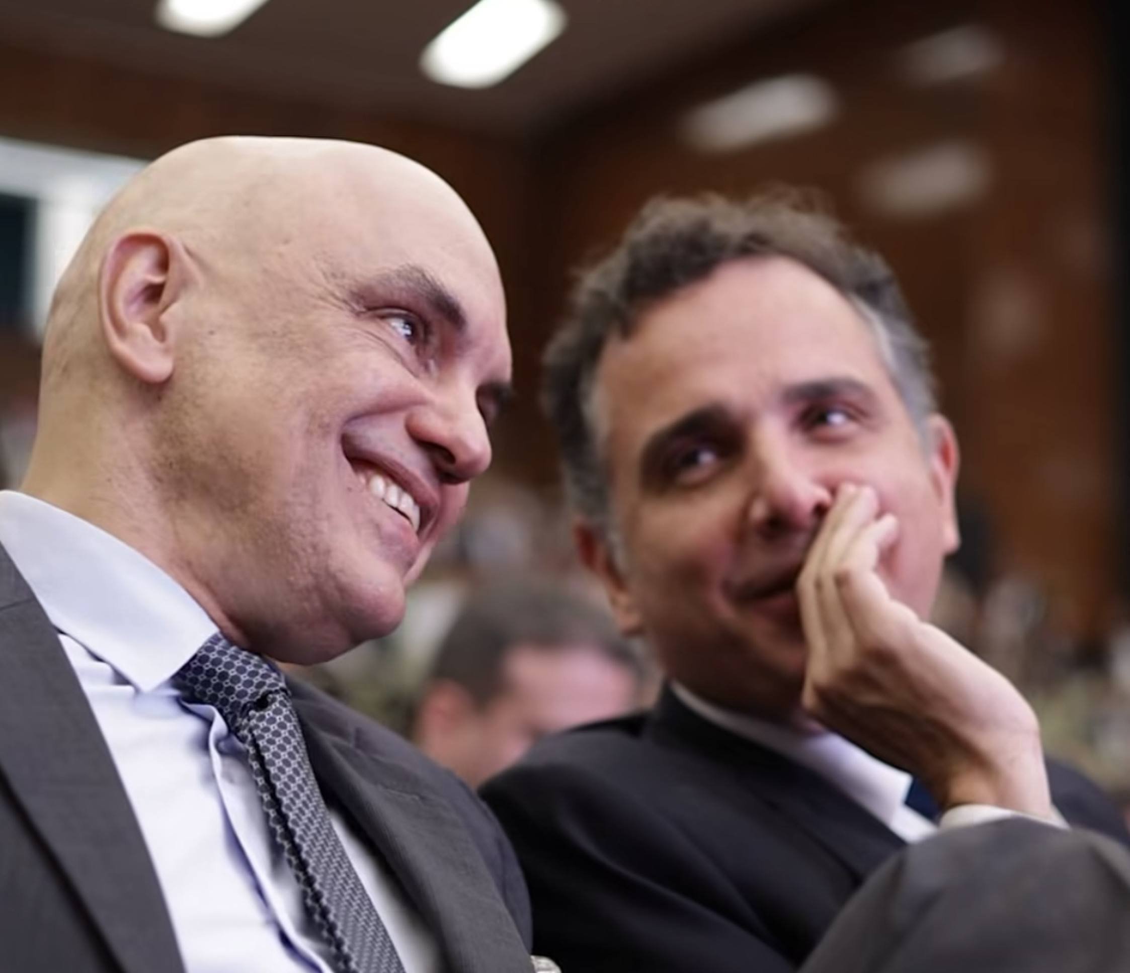  2025. Eixo Capital. Ministro Alexandre de Moraes e o senador Rodrigo Pacheco (PSD-MG)
