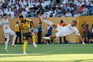 Mbappé marcou um dos gols do Real na vitória sobre o Borussia Dortmund -  (crédito: Divulgação/Real Madrid)